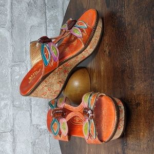 Spring Step "Bonita" Leather Platform Wedge